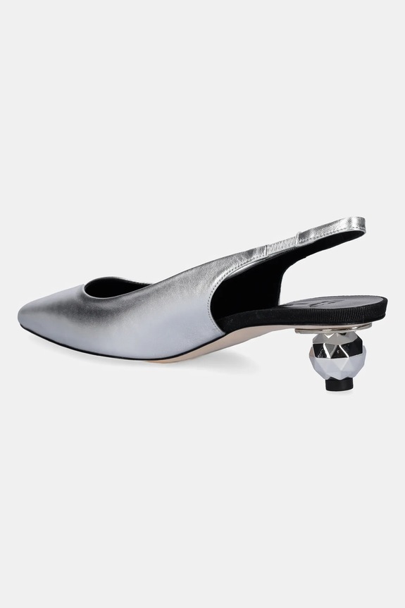 Cipők Weekend Max Mara bőr flip-flop GALLICO 2515521034600.SILVER ezüst