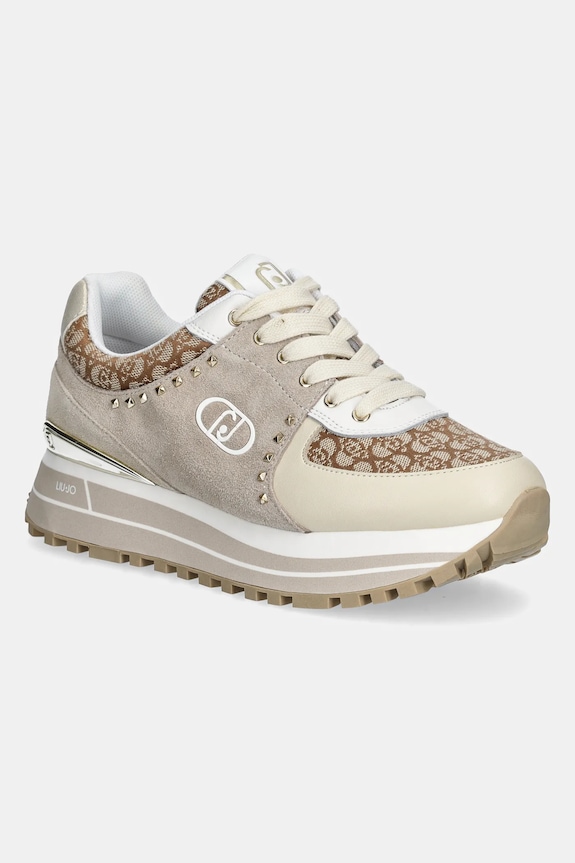 Tenisky Liu Jo LIU JO MAXI WONDER 87 semišová kůže béžová BA5019PX604S3603