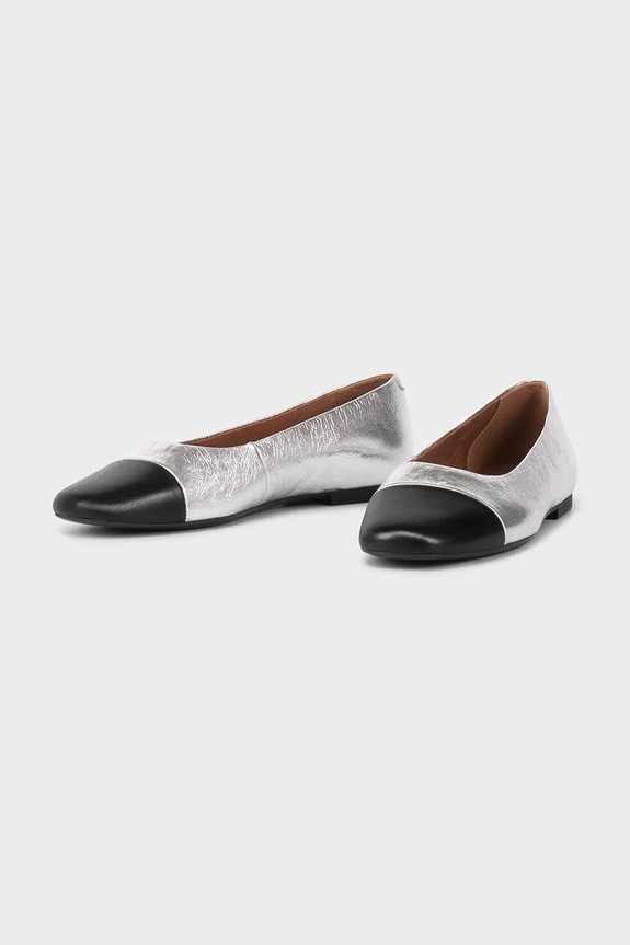 Vagabond Shoemakers baleriny skórzane JOLIN 5508.619.72 srebrny SS25