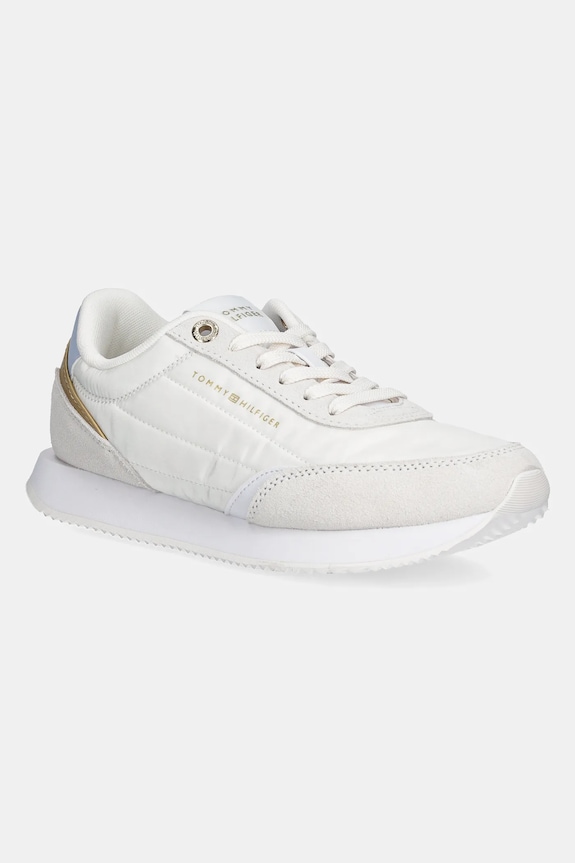 Tommy Hilfiger sneakersy ESSENTIAL RUNNER skóra zamszowa beżowy FW0FW08332