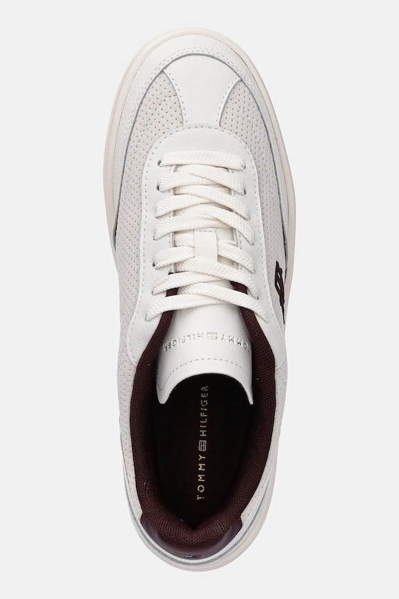 Tommy Hilfiger sneakersy skórzane TH HERITAGE SNEAKER PERF beżowy FW0FW08380