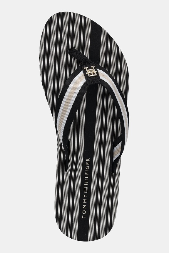 Žabky Tommy Hilfiger IM TH PRINT BEACH SANDAL černá FW0FW08370
