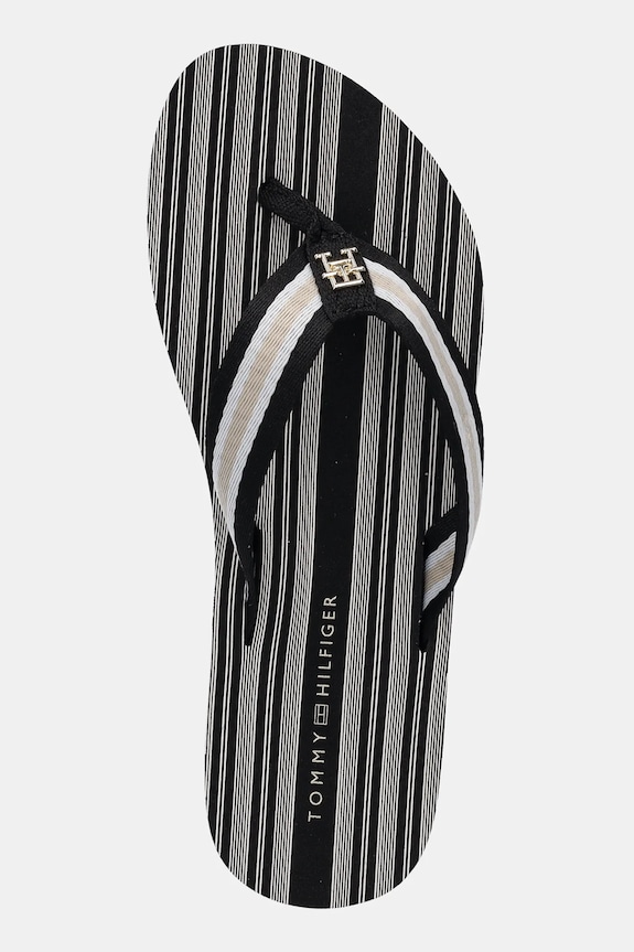 Žabky Tommy Hilfiger IM TH PRINT BEACH SANDAL černá FW0FW08370