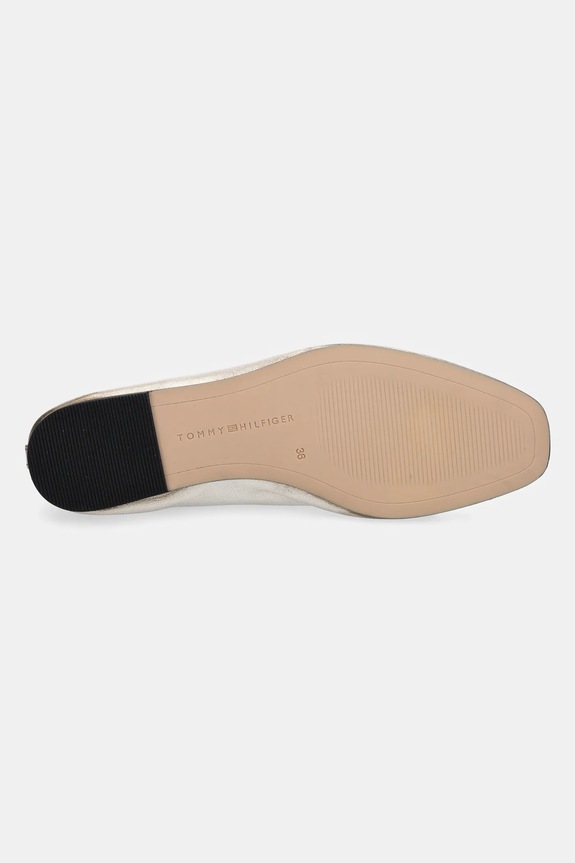 Kožené balerínky Tommy Hilfiger BALLERINA SOFT LEATHER METALLIC FW0FW08452 zlatá