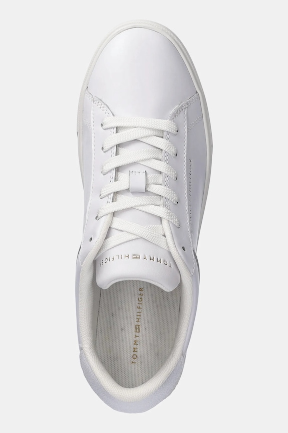 Кожени маратонки Tommy Hilfiger ESSENTIAL COURT SNEAKER бял FW0FW08320