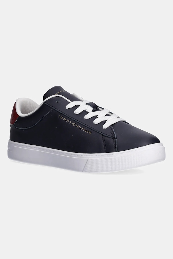 Tommy Hilfiger sneakers din piele ESSENTIAL COURT SNEAKER plată bleumarin FW0FW08320
