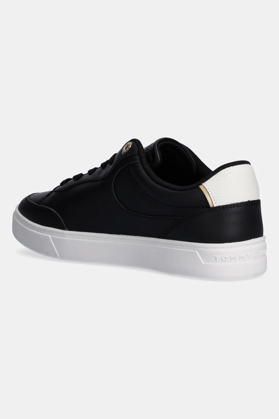 Boty Kožené sneakers boty Tommy Hilfiger ESSENTIAL CHIC COURT SNEAKER FW0FW08322 černá