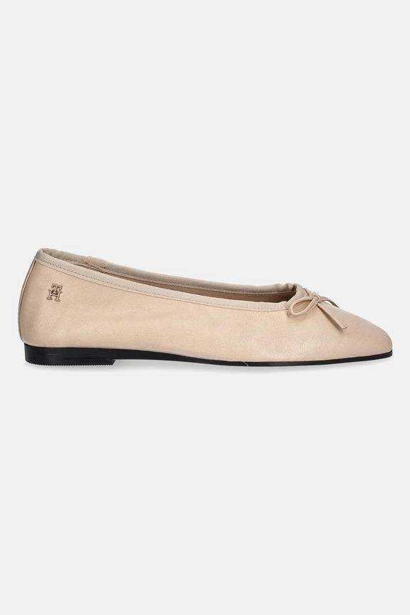 Кожени балеринки Tommy Hilfiger BALLERINA SOFT LEATHER FW0FW08355 бежов SS25