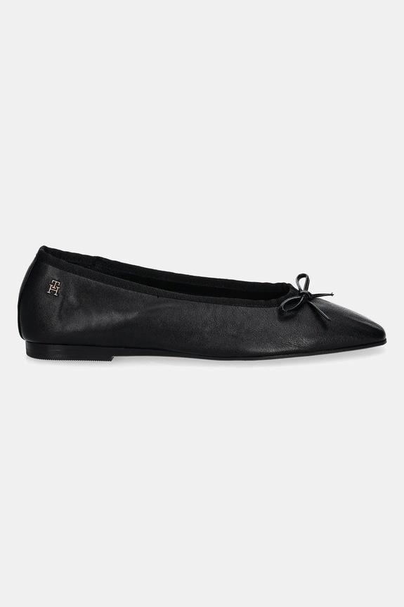 Tommy Hilfiger balerini de piele BALLERINA SOFT LEATHER FW0FW08355 negru SS25