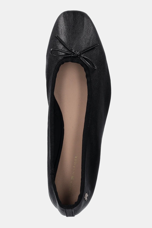 Tommy Hilfiger balerini de piele BALLERINA SOFT LEATHER negru FW0FW08355