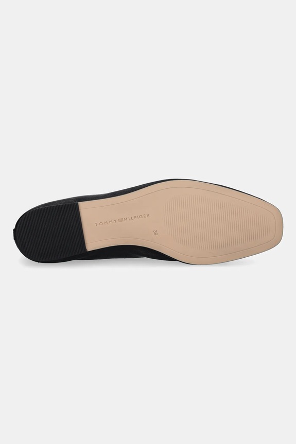 Tommy Hilfiger balerini de piele BALLERINA SOFT LEATHER FW0FW08355 negru