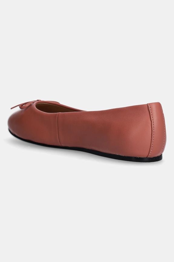 Obuv Kožené balerínky Tommy Hilfiger BALLERINA LEATHER FLAT BOW FW0FW08359 oranžová