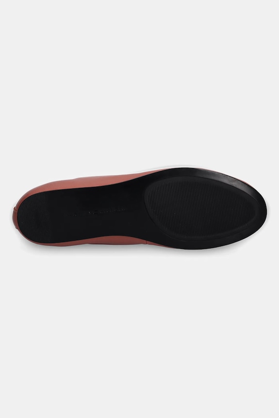 Kožené balerínky Tommy Hilfiger BALLERINA LEATHER FLAT BOW FW0FW08359 oranžová