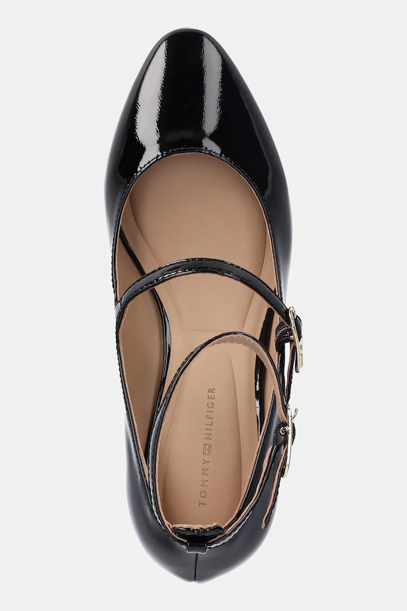 Kožne salonke Tommy Hilfiger PUMP DOUBLE STRAP PATENT LEATHER crna FW0FW08566