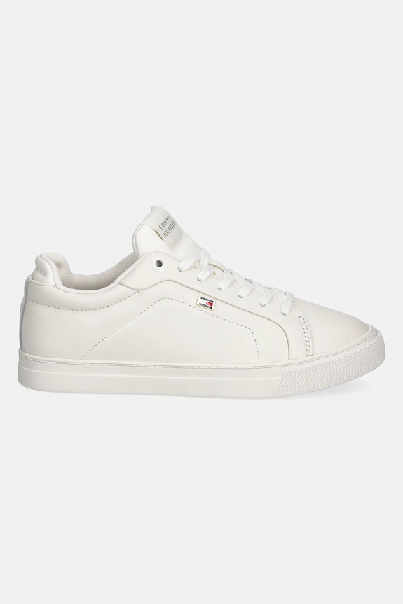 Kožené sneakers boty Tommy Hilfiger WOMENS ICON COURT SNEAKER FLAG FW0FW08327 béžová SS25
