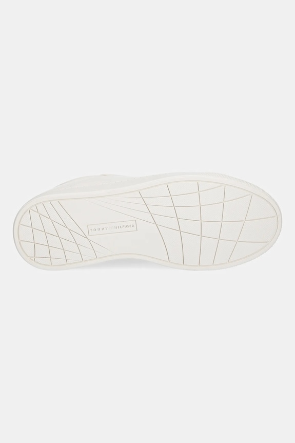 Kožené sneakers boty Tommy Hilfiger WOMENS ICON COURT SNEAKER FLAG FW0FW08327 béžová