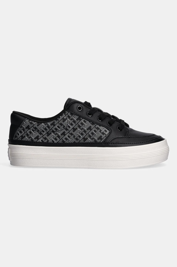 Δερμάτινα sneakers Tommy Hilfiger VULC LEATHER SNEAKER MONOGRAM FW0FW08331 μαύρο SS25