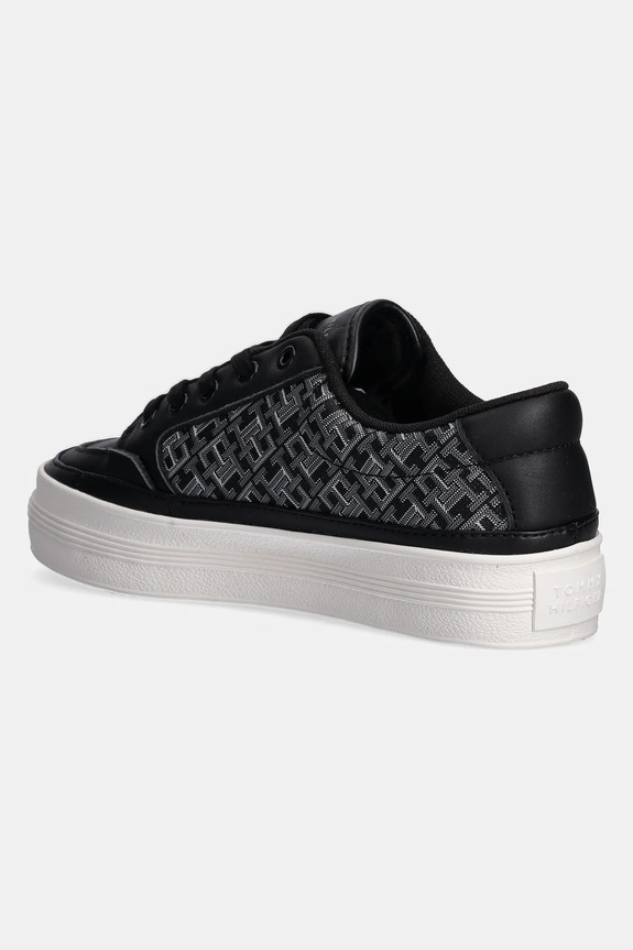 Παπούτσια Δερμάτινα sneakers Tommy Hilfiger VULC LEATHER SNEAKER MONOGRAM FW0FW08331 μαύρο