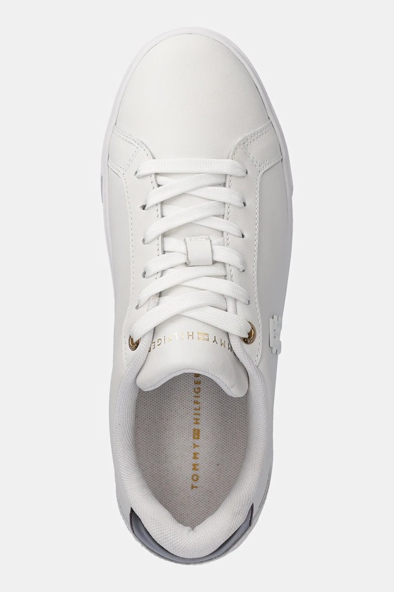 Kožené sneakers boty Tommy Hilfiger TH PLATFORM COURT SNEAKER bílá FW0FW08614