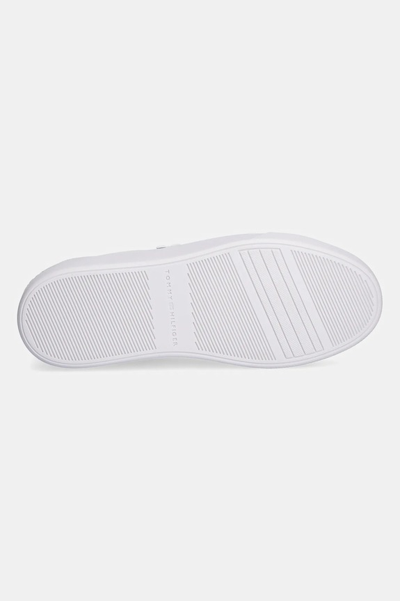 Kožené sneakers boty Tommy Hilfiger TH PLATFORM COURT SNEAKER FW0FW08614 bílá