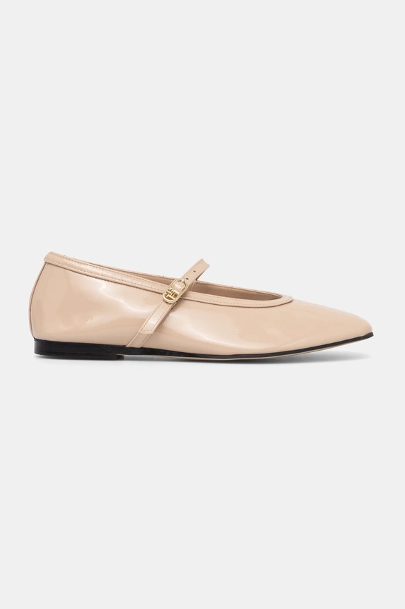Tommy Hilfiger ballerine in pelle BALLERINA MARYJANE PATENT FW0FW08577 beige SS25