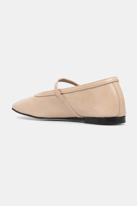 Scarpe Tommy Hilfiger ballerine in pelle BALLERINA MARYJANE PATENT FW0FW08577 beige