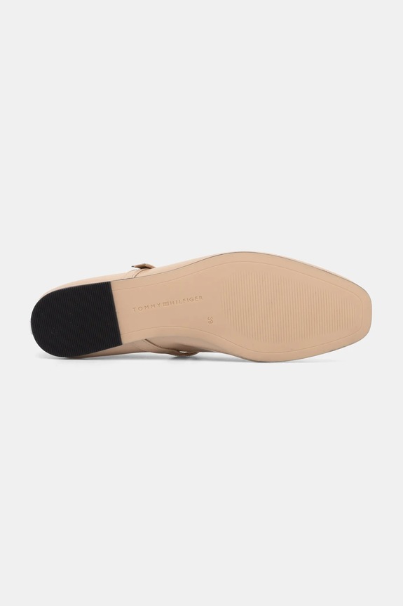 Tommy Hilfiger ballerine in pelle BALLERINA MARYJANE PATENT FW0FW08577 beige