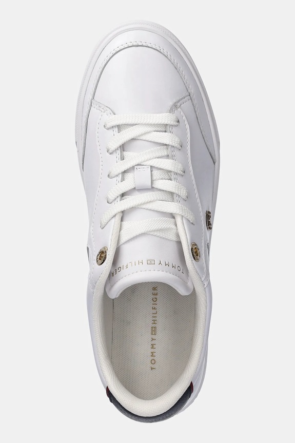 Δερμάτινα sneakers Tommy Hilfiger ESSENTIAL CHIC COURT SNEAKER RWB λευκό FW0FW08579