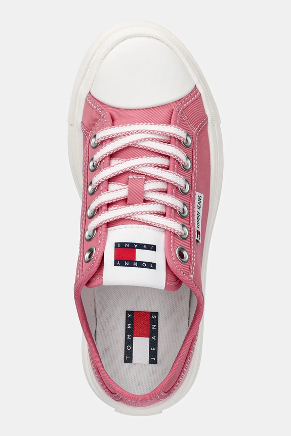 Tommy Jeans tenisówki TJW FOXING FLATFORM SNEAKER LOW różowy EN0EN02713
