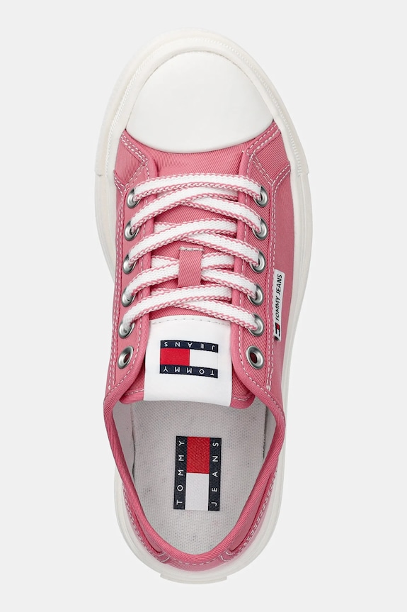 Tommy Jeans tenisówki TJW FOXING FLATFORM SNEAKER LOW różowy EN0EN02713