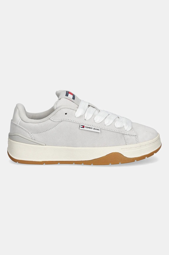 Semišové tenisky Tommy Jeans TJW SKATE SNEAKER EN0EN02677 sivá SS25