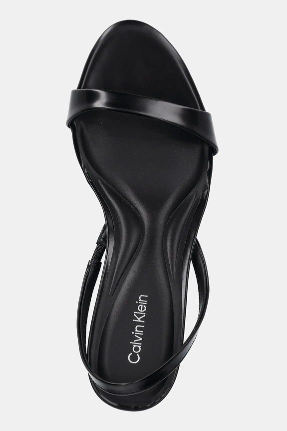 Kožené sandály Calvin Klein HEEL D'ORSAY SANDAL 70 - BRUSH L černá HW0HW02265
