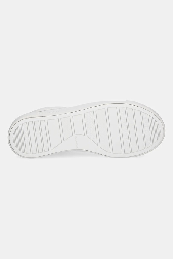 Calvin Klein sneakers din piele CUPSOLE LACE UP W/ML - LTH HW0HW02288 alb