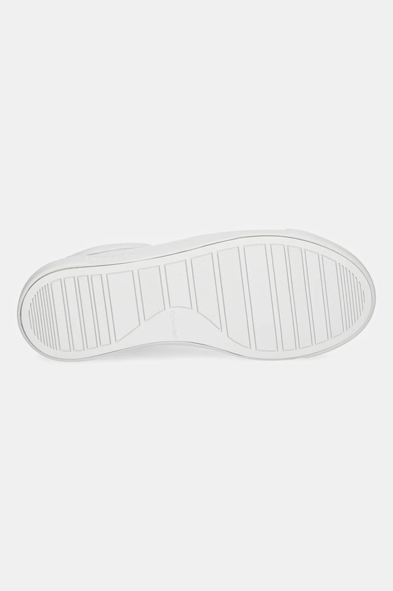 Calvin Klein sneakers din piele CUPSOLE LACE UP W/ML - LTH HW0HW02288 alb