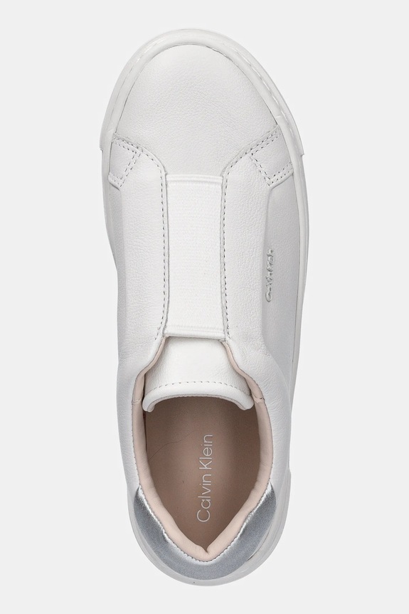 Δερμάτινα sneakers Calvin Klein CUPSOLE SLIP ON W/ML - LTH λευκό HW0HW02289