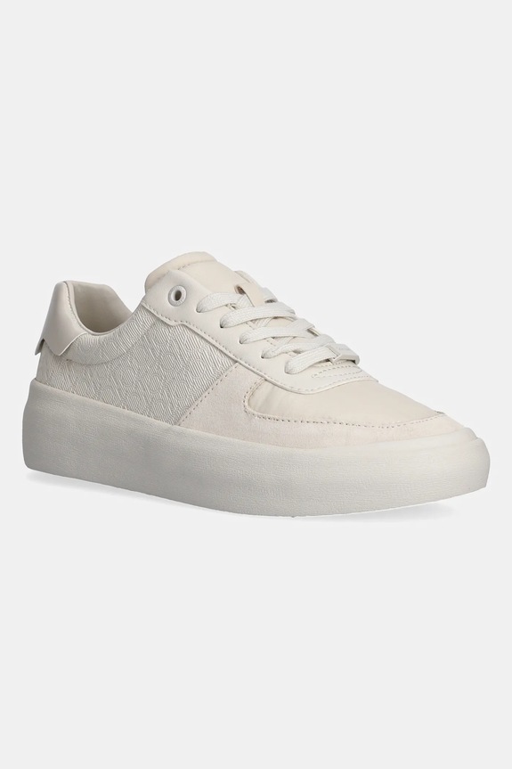 Sneakers boty Calvin Klein VULC LACE UP - MONO semišová kůže béžová HW0HW02293