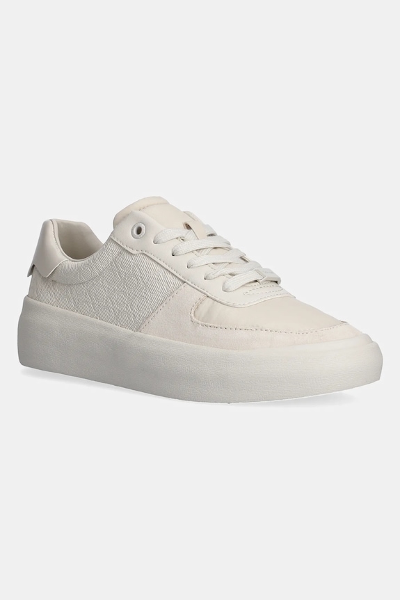 Sneakers boty Calvin Klein VULC LACE UP - MONO semišová kůže béžová HW0HW02293