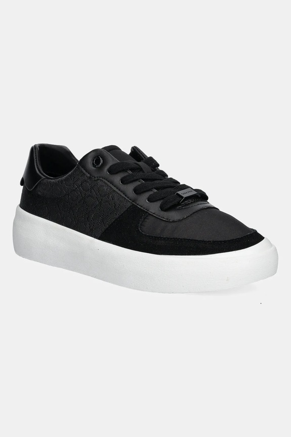 Tenisky Calvin Klein VULC LACE UP - MONO semišová koža čierna HW0HW02293