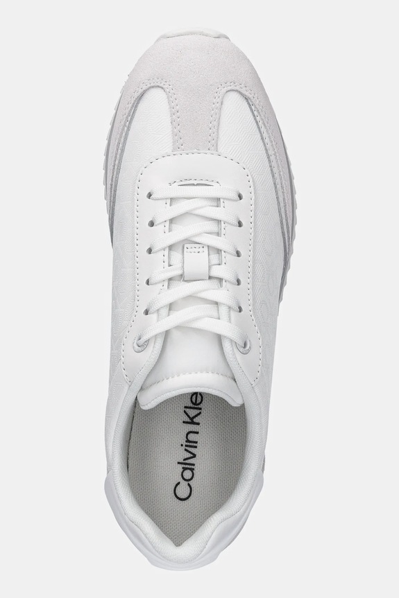 Calvin Klein sneakers RUNNER LACE UP - MONO MIX alb HW0HW02294