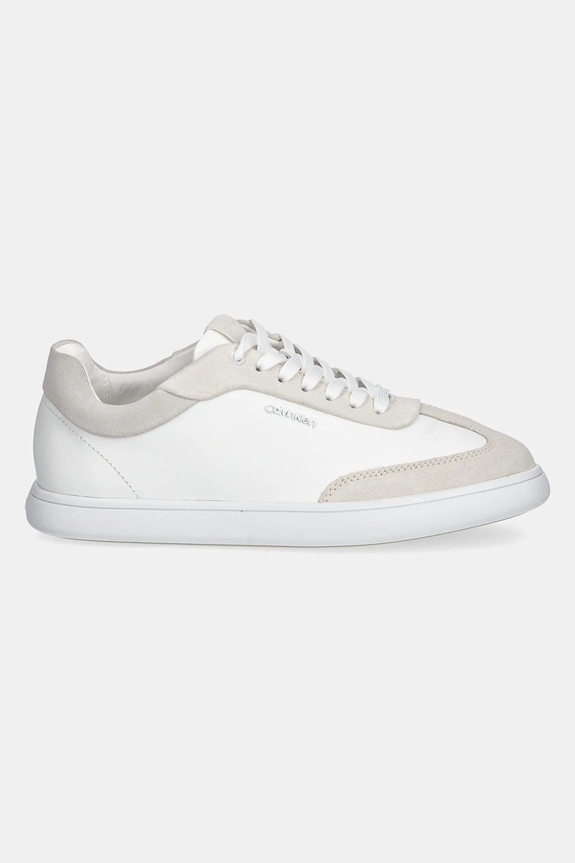 Kožené tenisky Calvin Klein CUPSOLE LACE UP - LTH SUE MIX HW0HW02435 biela SS25