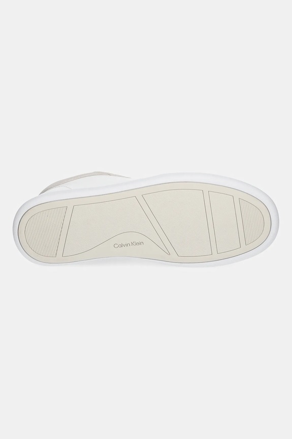 Kožené tenisky Calvin Klein CUPSOLE LACE UP - LTH SUE MIX HW0HW02435 biela