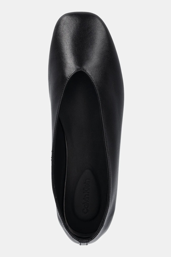 Calvin Klein baleriny skórzane CLASSIC BALLERINA - LTH czarny HW0HW02441