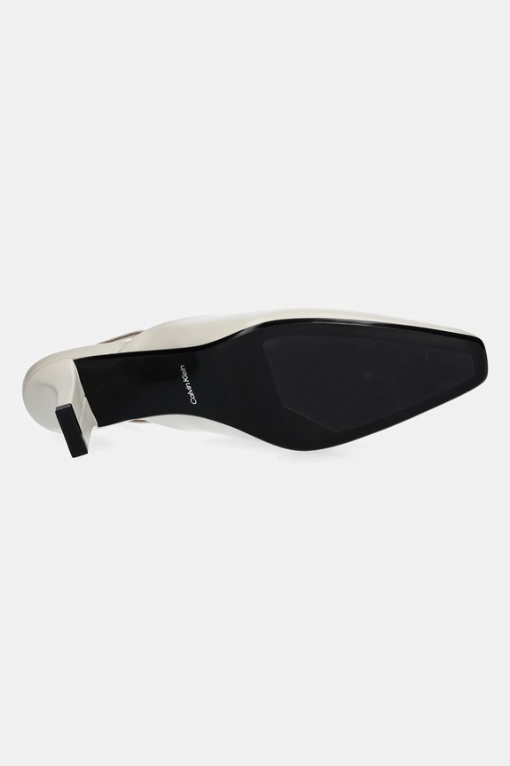 Kožené lodičky Calvin Klein HEEL SLING PUMP 50 - BRS HW0HW02448 béžová
