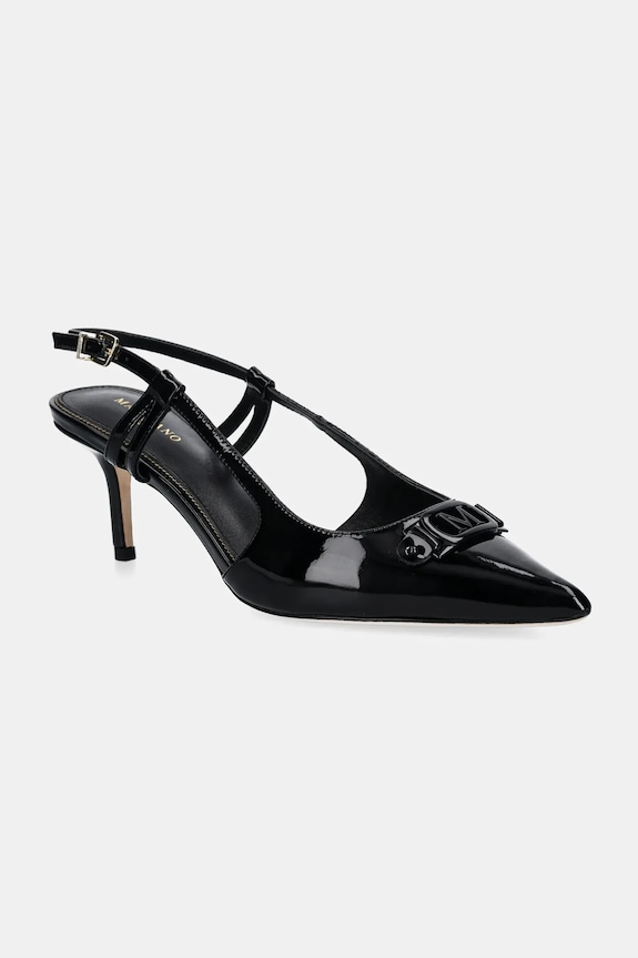 Usnjene visoke pete Marciano by Guess Ozka črna 5RGZ15.7287A.JBLK