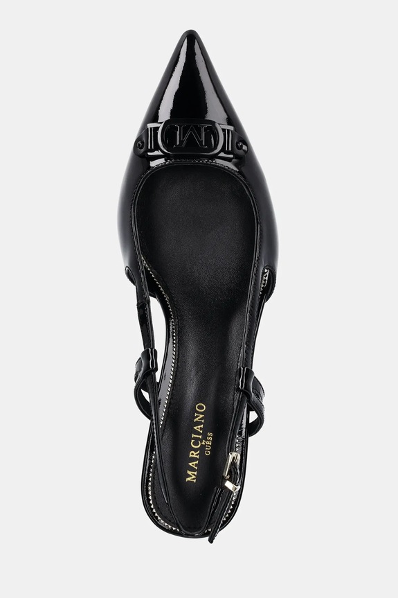 Usnjene visoke pete Marciano by Guess črna 5RGZ15.7287A.JBLK