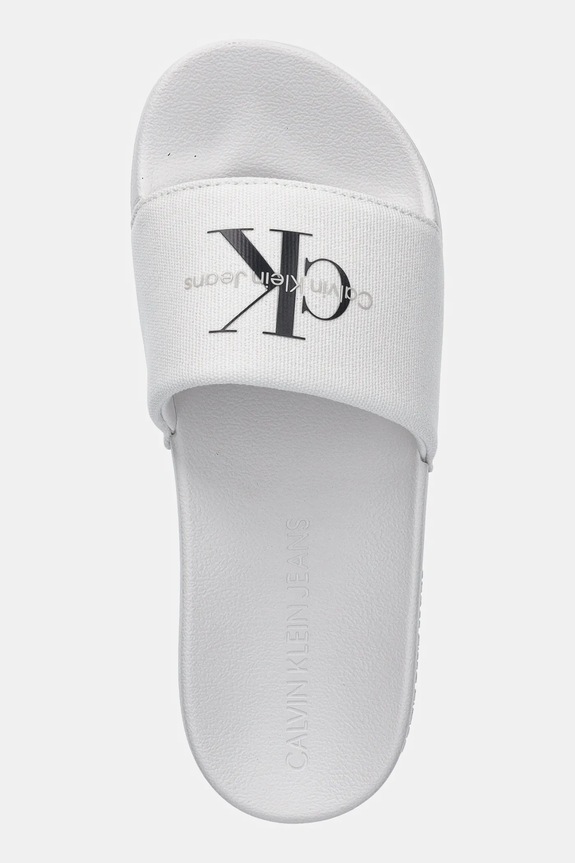 Pantofle Calvin Klein Jeans SLIDE MONOGRAM WMNS bílá YW0YW01835