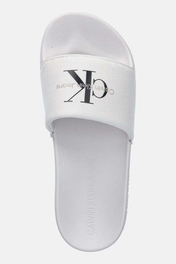 Pantofle Calvin Klein Jeans SLIDE MONOGRAM WMNS bílá YW0YW01835