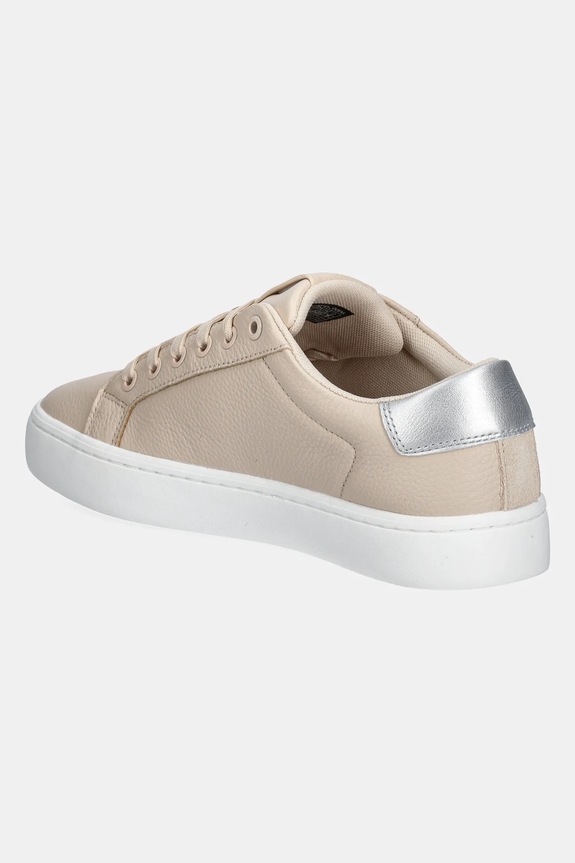 Obuwie Calvin Klein Jeans sneakersy skórzane CLASSIC CUPSOLE LOW OHB YW0YW01799 beżowy