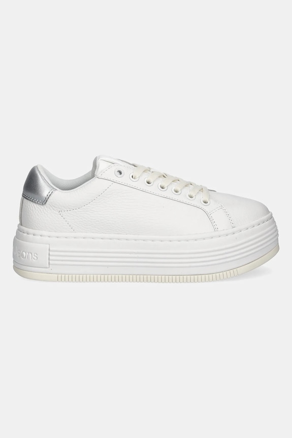 Calvin Klein Jeans sneakersy skórzane BOLD FLATF LOW MIX OHB YW0YW01632 biały SS25