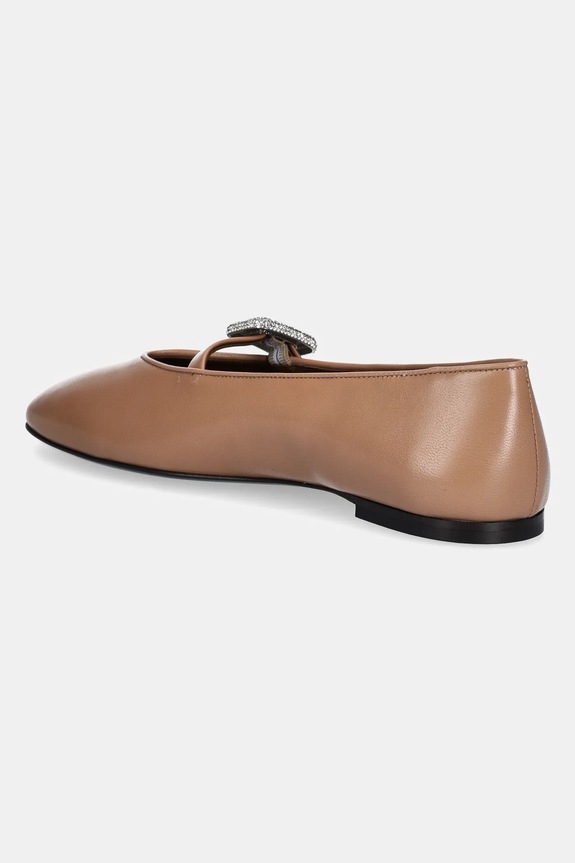 Παπούτσια Δερμάτινες μπαλαρίνες Giuseppe Zanotti Amanda E560012.002 καφέ